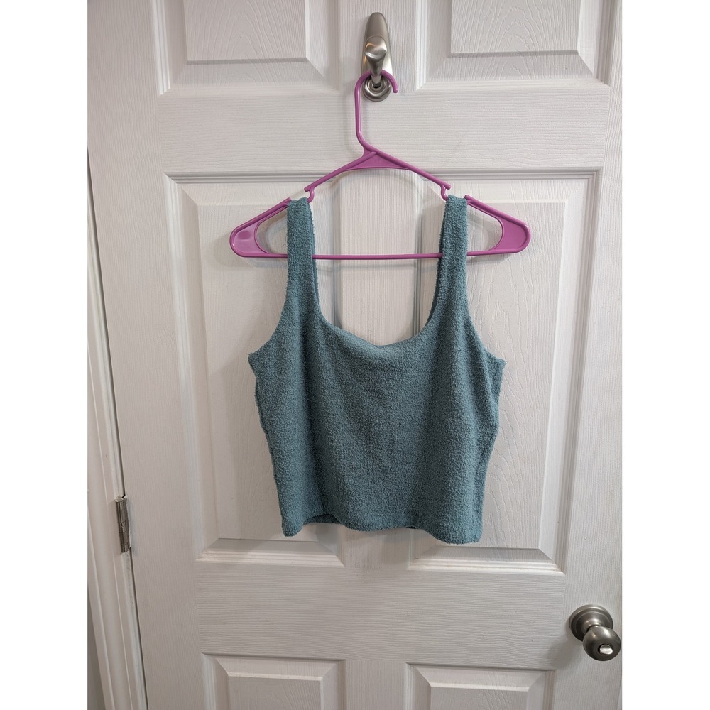Yitty Pet Me Tank Top Women Breezy Teal Cropped Square Neck - Size M
